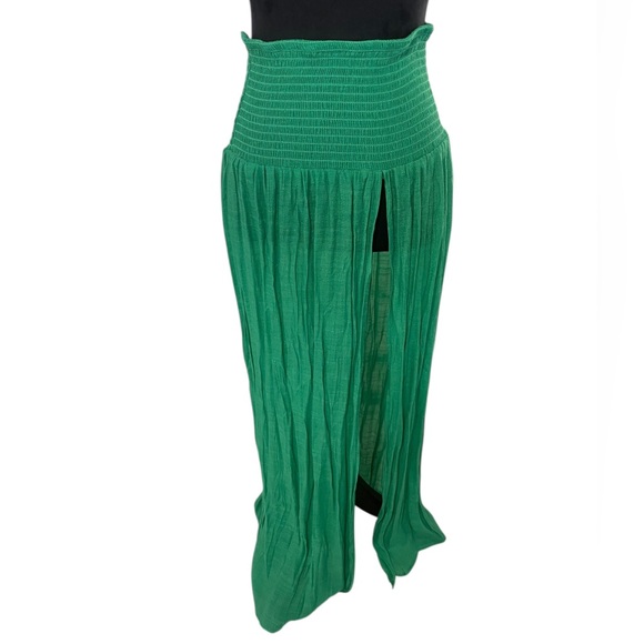 Green Swim Summer Beach Split Thigh Cover Up Skirt,dress - Picture 2 of 9